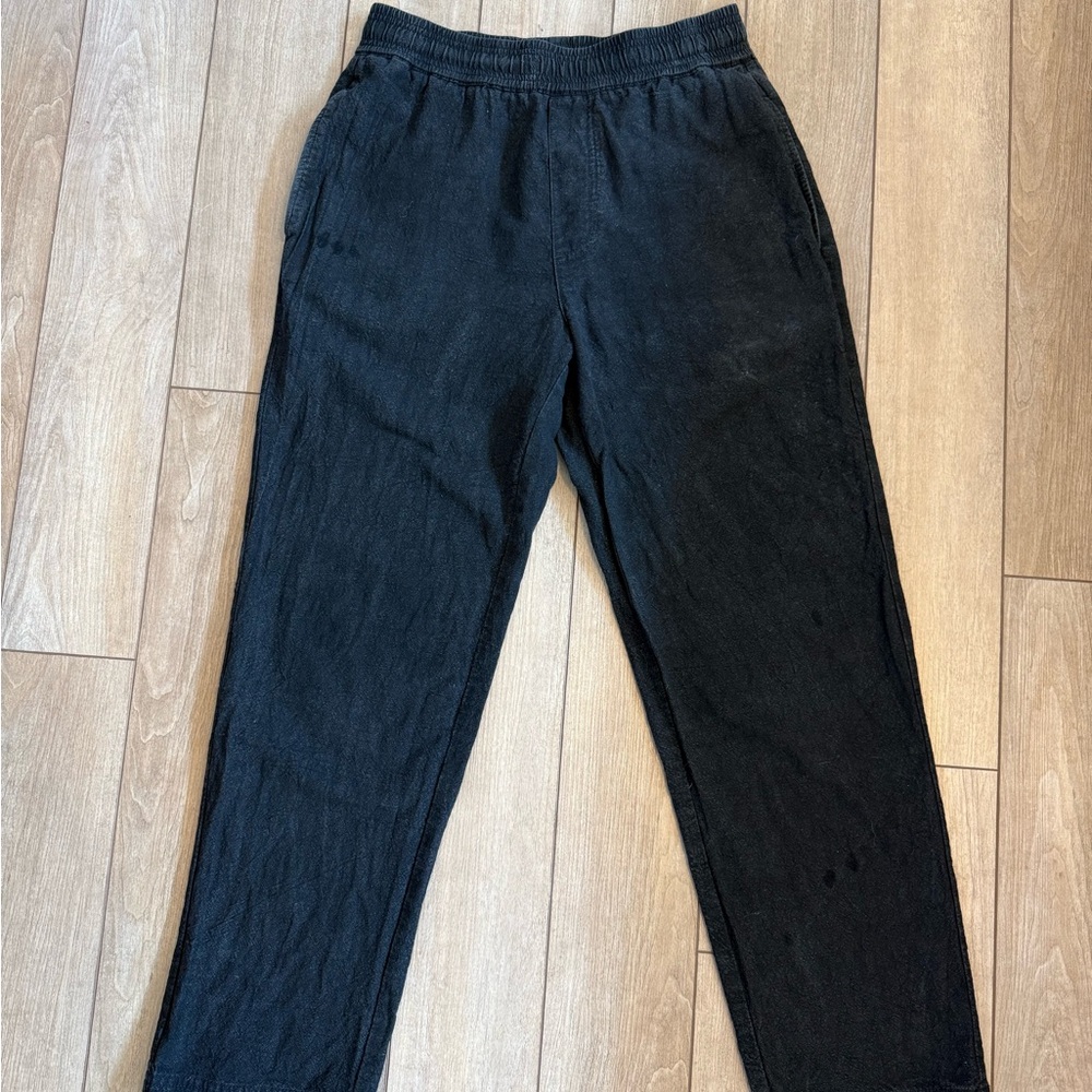 I Love Ugly Linen Blend Pull on Pants | size medium | color black